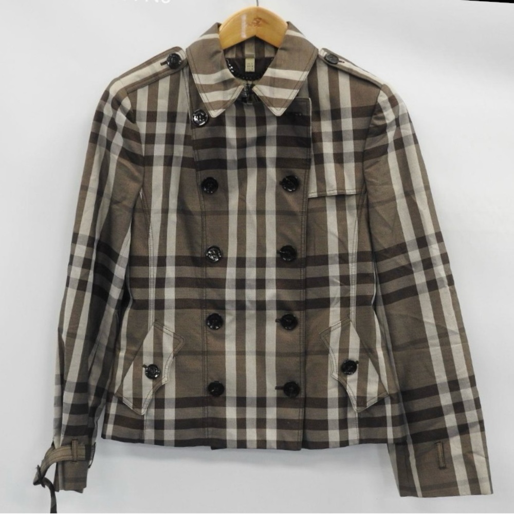 Women’s Burberry Plaid Jacket Certified as Authentic Size 10 *read